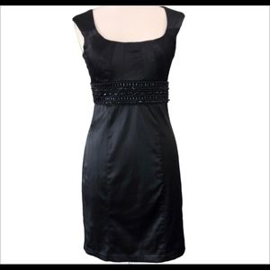 Bisou Bisou black dress with jewel bodice, sz 6